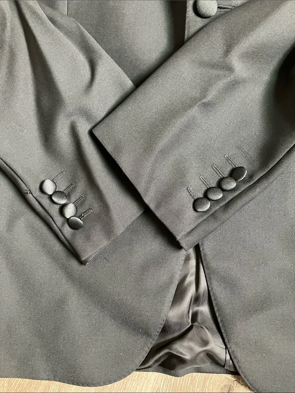 Canali Solid Black Wool Suit